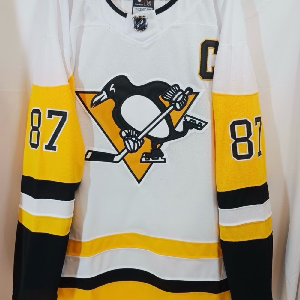 NHL Fanatics Authentic Pro White Hockey Jersey with Black Trim